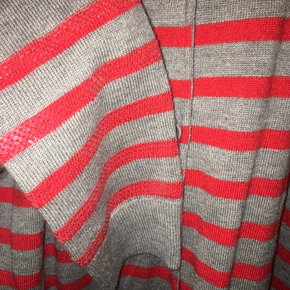 EUC M Tall Gap gray & orange button up cardigan - Picture 2 of 4